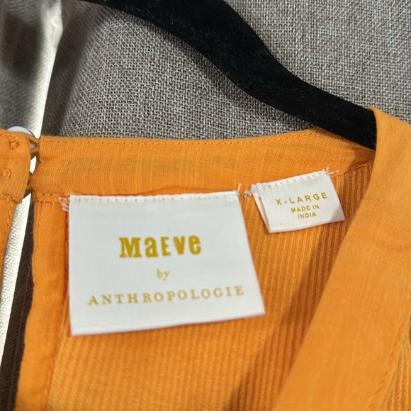 Maeve by Anthropologie Orange Ribbed Ruffle Tank - Picture 4 of 4